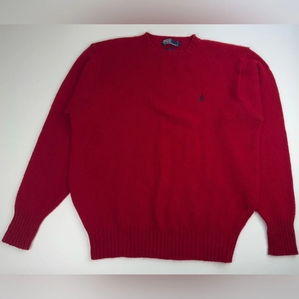 Polo Ralph Lauren 100% Lambswool 90’s VTG Classic Itchy Grandpa Sweater Large